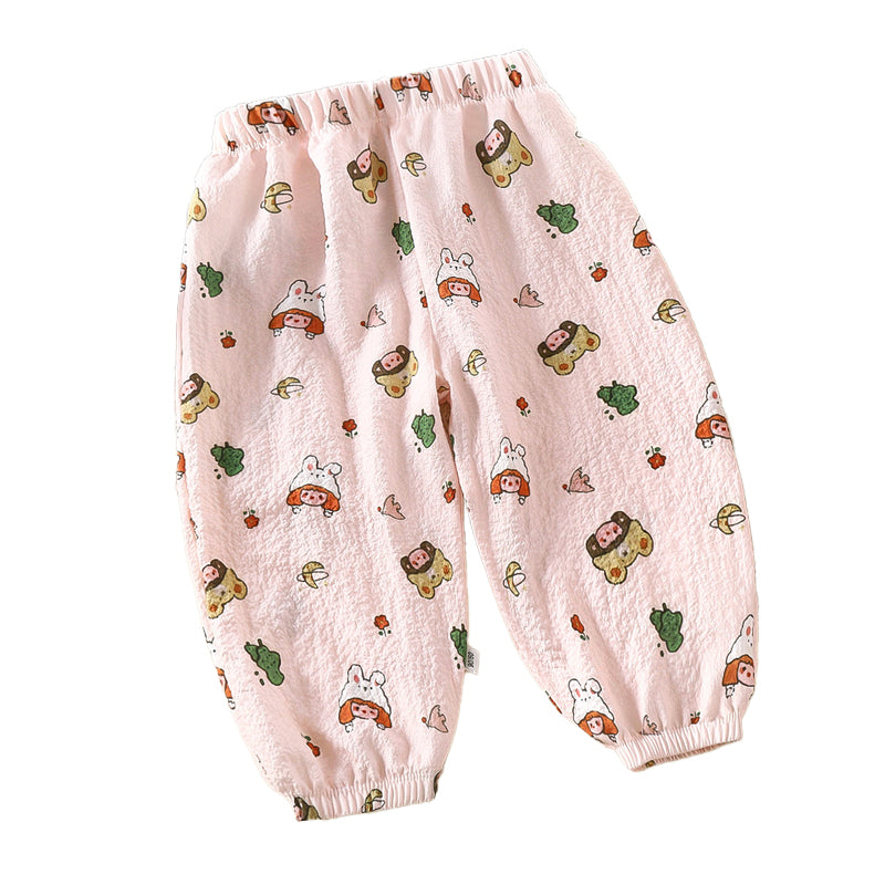 Loose mosquito-proof pants, breathable childrens trousers, thin long pants for baby girls