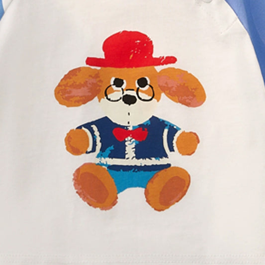 Casual long-sleeve shirt, 100% cotton baby clothing, cute T-shirt for boys with short sleeves