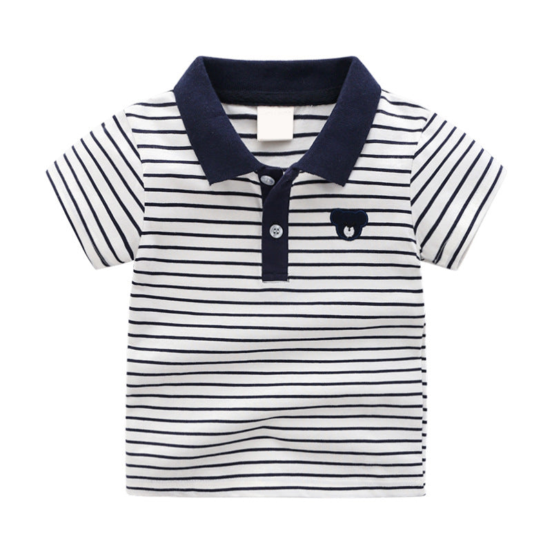 Cartoon childrens short-sleeved T-shirts, boys polo shirts