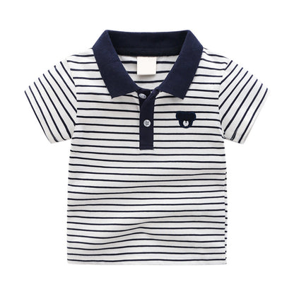 Cartoon childrens short-sleeved T-shirts, boys polo shirts