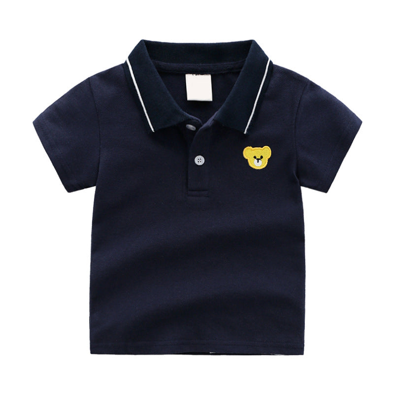 Cartoon childrens short-sleeved T-shirts, boys polo shirts