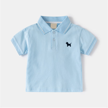Baby boys short-sleeved polo shirt with turned-up collar