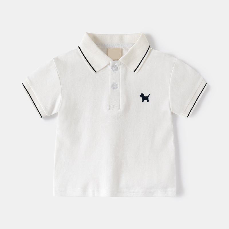 Baby boys short-sleeved polo shirt with turned-up collar