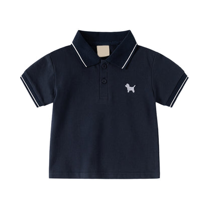 Baby boys short-sleeved polo shirt with turned-up collar