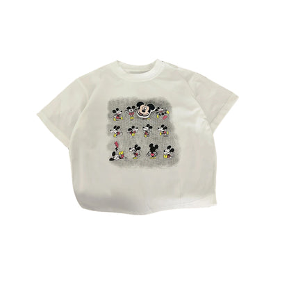 Fashionable cartoon-printed thin cotton round-neck short-sleeve T-shirt