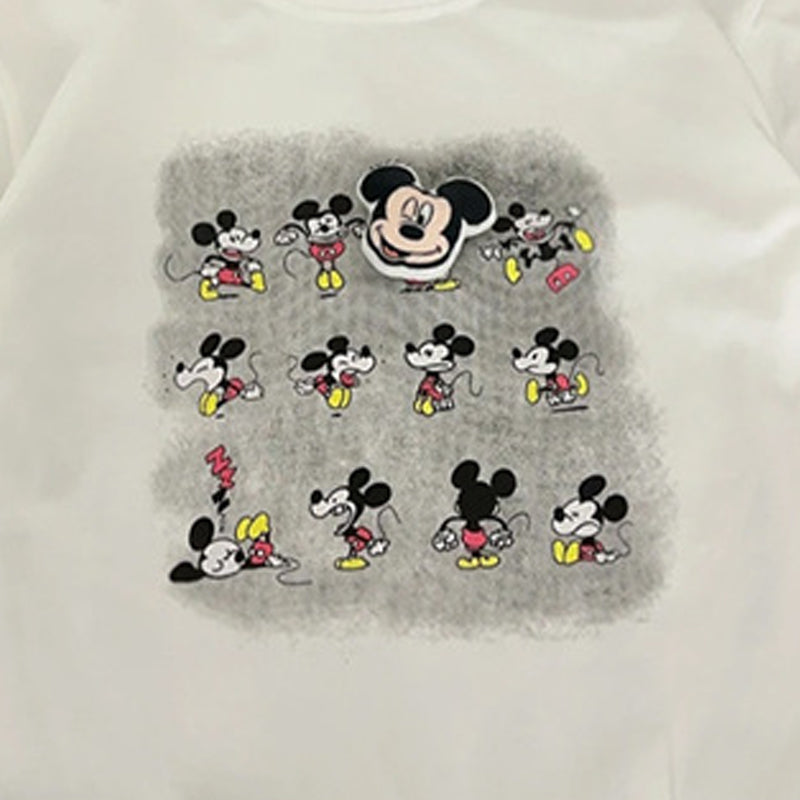 Fashionable cartoon-printed thin cotton round-neck short-sleeve T-shirt