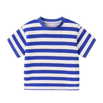 Niche casual childrens striped short-sleeve T-shirt