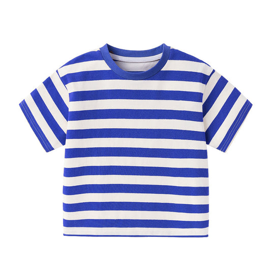 Niche casual childrens striped short-sleeve T-shirt