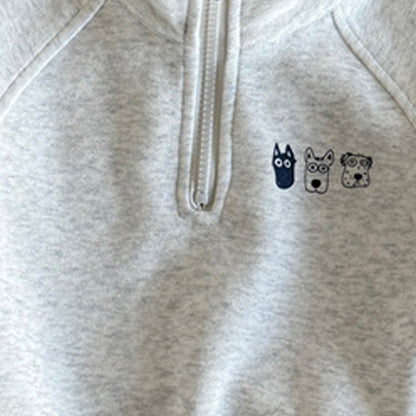 Printed versatile pattern long-sleeved shirt with stylish cartoon stand-collar hoodie