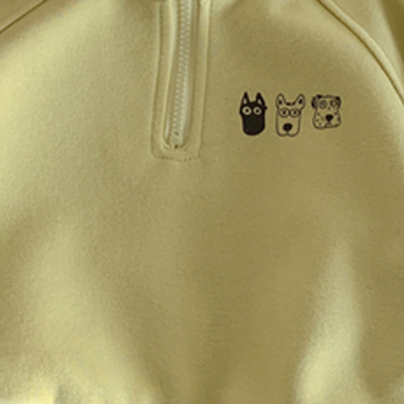 Printed versatile pattern long-sleeved shirt with stylish cartoon stand-collar hoodie