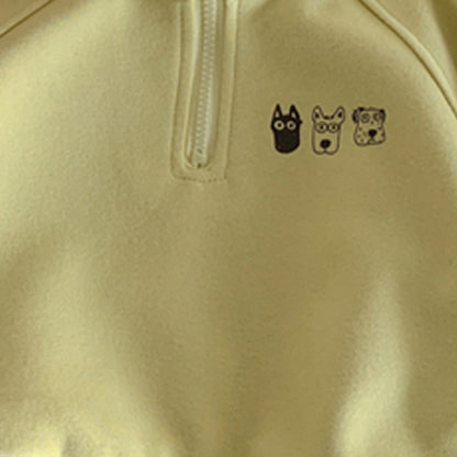 Printed versatile pattern long-sleeved shirt with stylish cartoon stand-collar hoodie