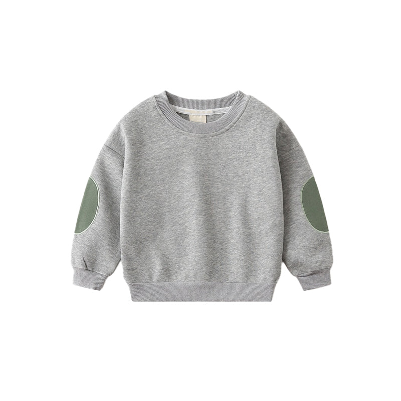 Casual long-sleeved boys round-neck shirt with wide shoulders for babies