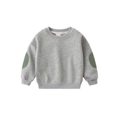 Casual long-sleeved boys round-neck shirt with wide shoulders for babies