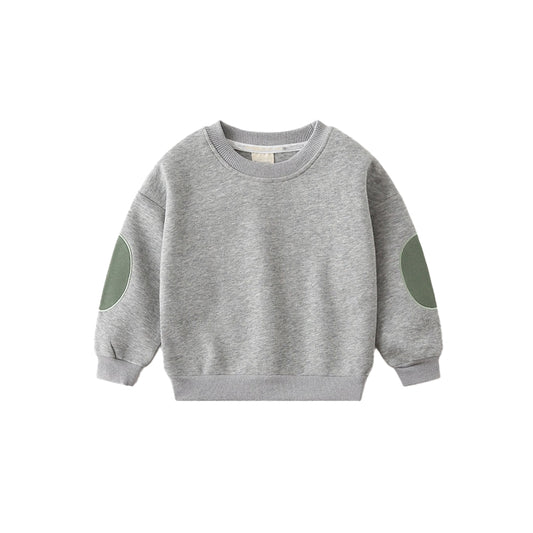 Casual long-sleeved boys round-neck shirt with wide shoulders for babies