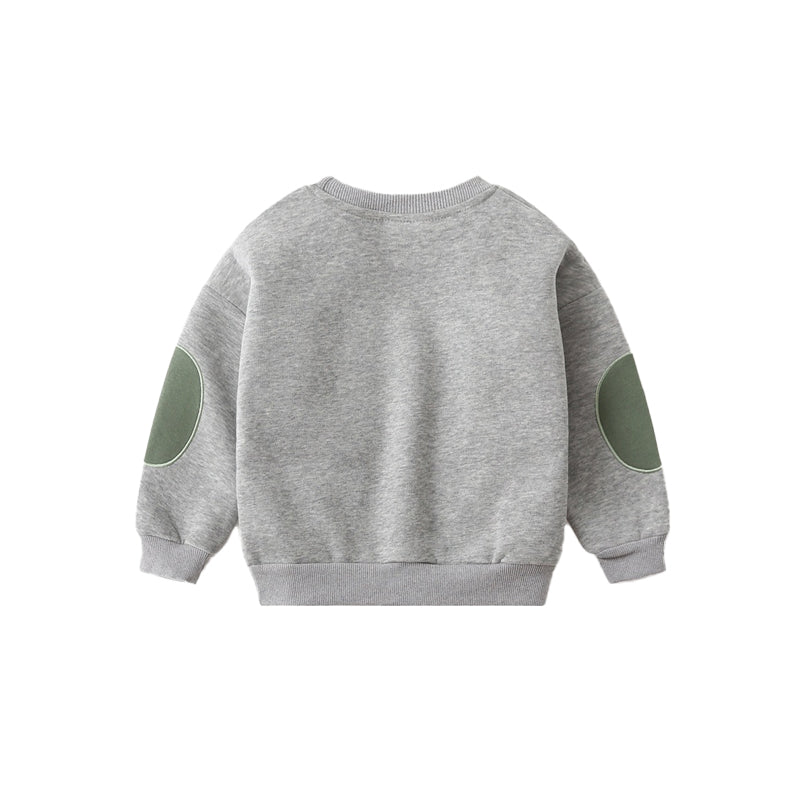 Casual long-sleeved boys round-neck shirt with wide shoulders for babies