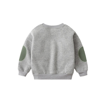 Casual long-sleeved boys round-neck shirt with wide shoulders for babies