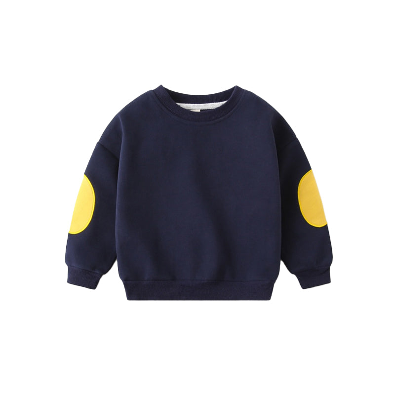 Casual long-sleeved boys round-neck shirt with wide shoulders for babies