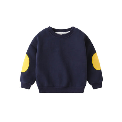 Casual long-sleeved boys round-neck shirt with wide shoulders for babies