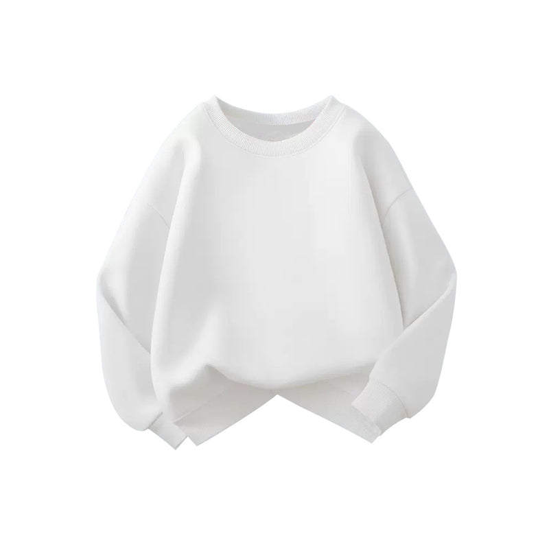 Printed solid-color hoodie sweater