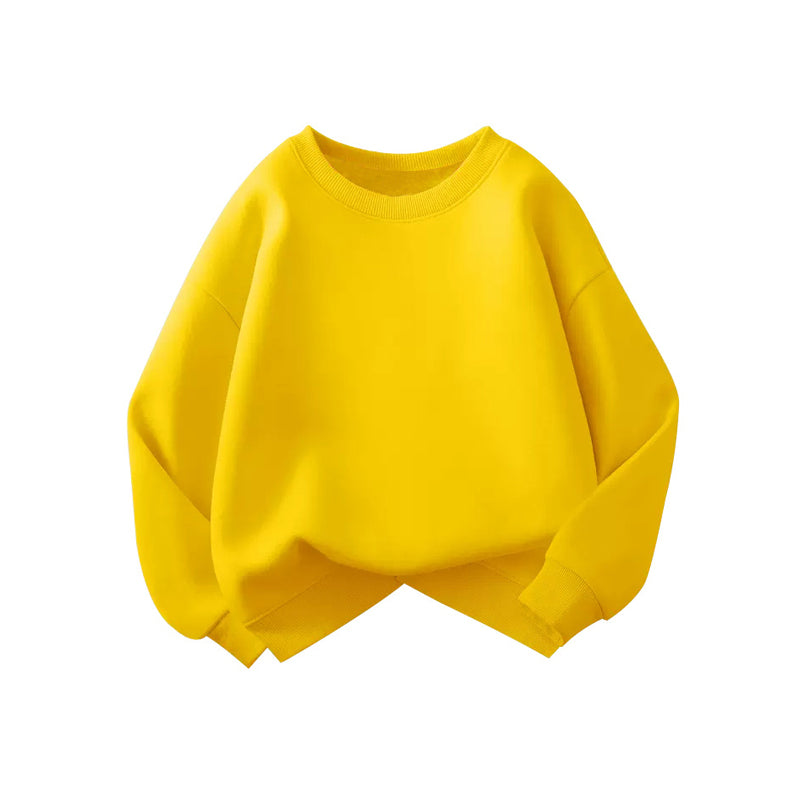 Printed solid-color hoodie sweater