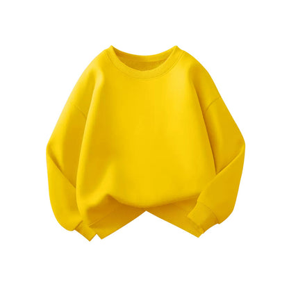 Printed solid-color hoodie sweater