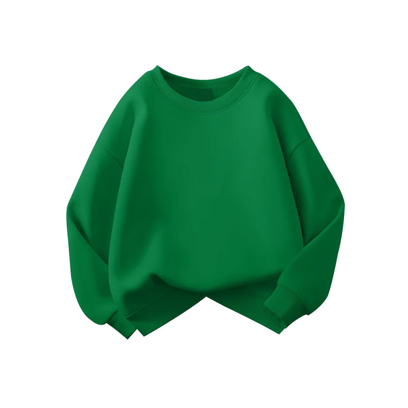 Printed solid-color hoodie sweater