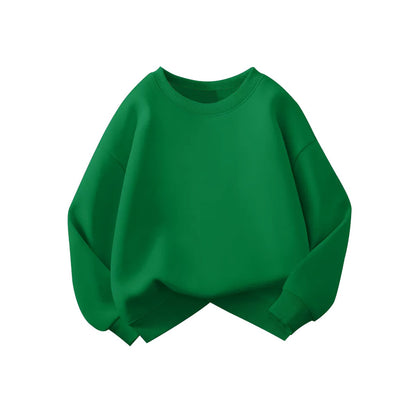 Printed solid-color hoodie sweater