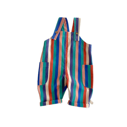 Baby Fashion Striped Pants with Polka-Dot Design and Trendy Strapless Design