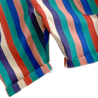 Baby Fashion Striped Pants with Polka-Dot Design and Trendy Strapless Design