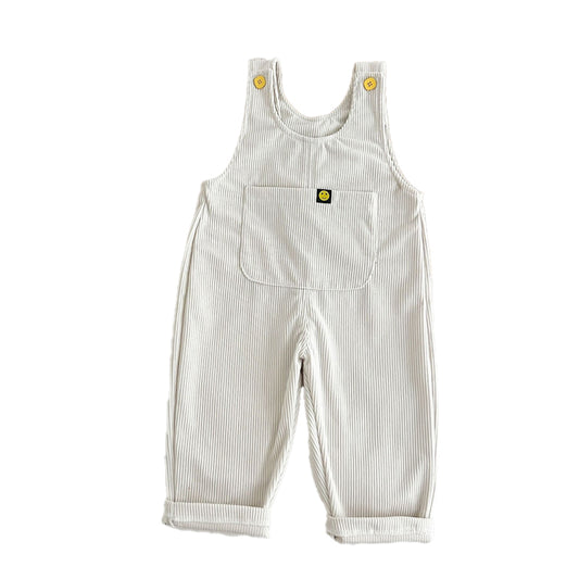 Childrens Corduroy Panties with Shoulder Strap Buckles, One-Piece Pants for Boys