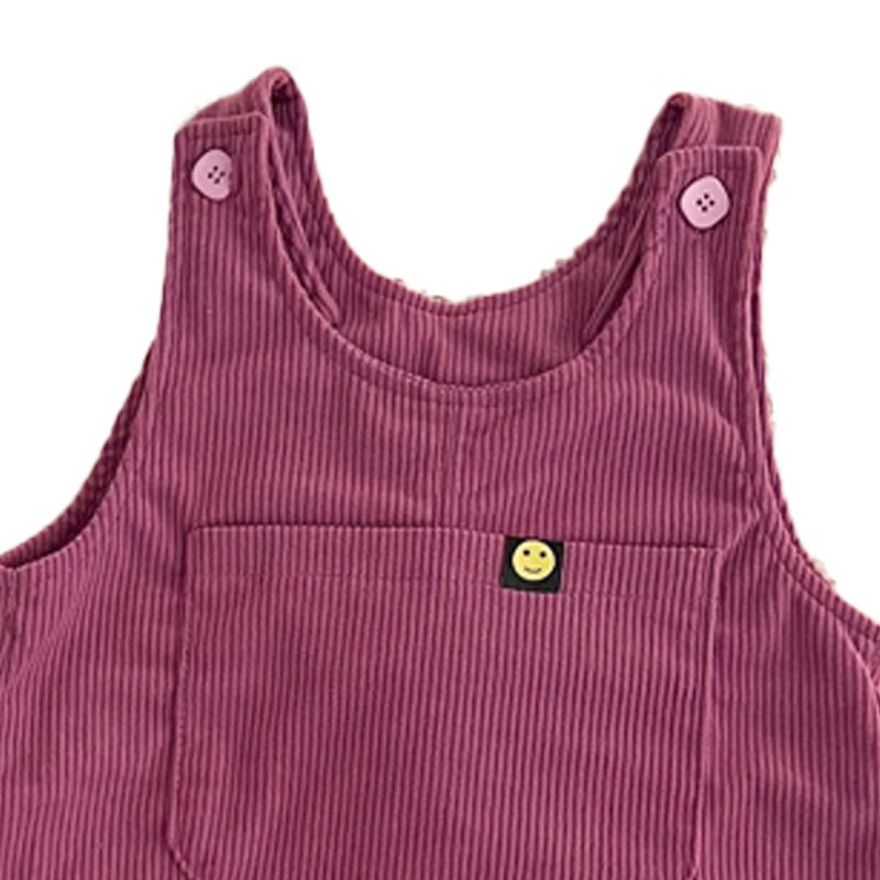 Childrens Corduroy Panties with Shoulder Strap Buckles, One-Piece Pants for Boys