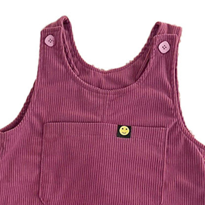 Childrens Corduroy Panties with Shoulder Strap Buckles, One-Piece Pants for Boys
