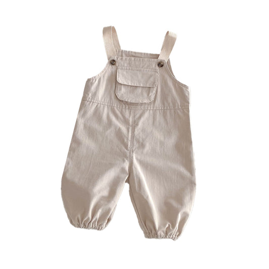Baby stylish backpack pants, trendy workwear pants in contrasting colors for boys