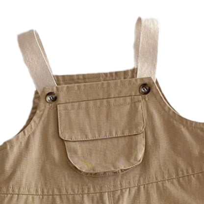 Baby stylish backpack pants, trendy workwear pants in contrasting colors for boys