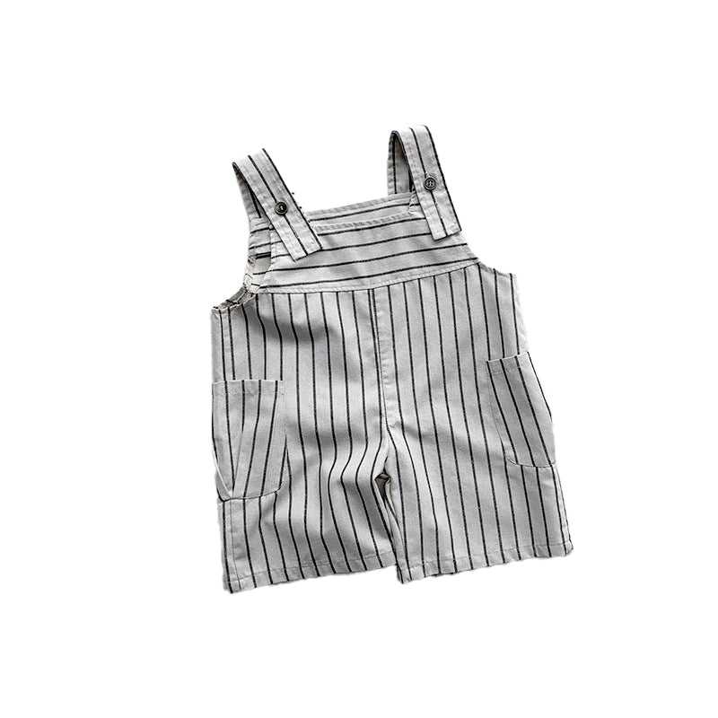 Boys versatile Japanese-style one-piece outfit, trendy childrens one-piece with strap pants