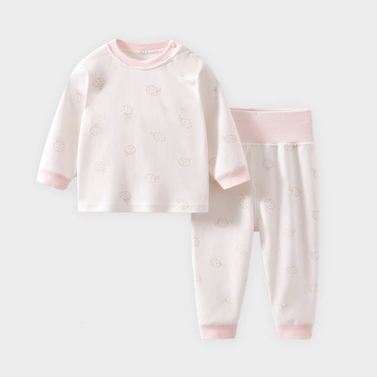 Baby thermal underwear set, made of pure cotton, for autumn and winter, suitable for boys and girls.
