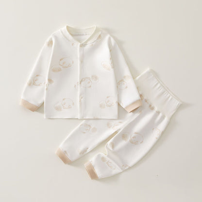 Baby thermal underwear set, made of pure cotton, for autumn and winter, suitable for boys and girls.