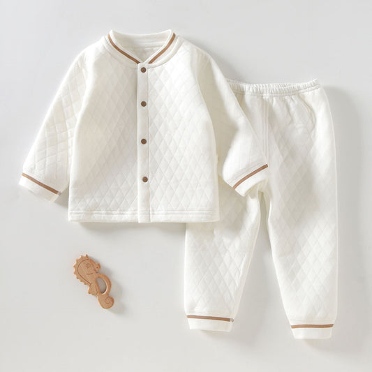 Infant and toddler three-layer thermal set, Category A, two-piece thermal underwear, base layer, baby cotton set