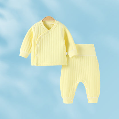 Baby winter warm newborn baby two-piece clothes, quilted children's winter underwear, high-waisted belly protector