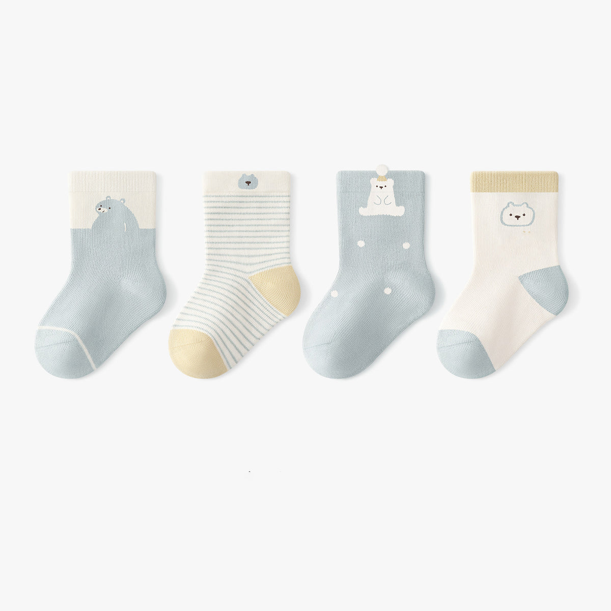 New Spring Style Cartoon Striped Baby Socks for Boys and Girls, Loose Cuffs, Comfortable Fit, Children's Mid-Calf Socks (Class A)