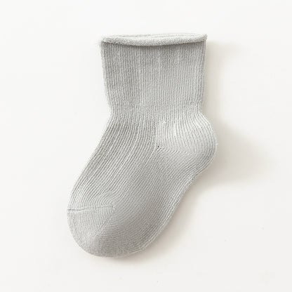 Baby socks, short-cut, all-season, loose-fitting, unisex, cotton socks for spring and autumn, absorbent, breathable, and won't constrict the legs of infants.