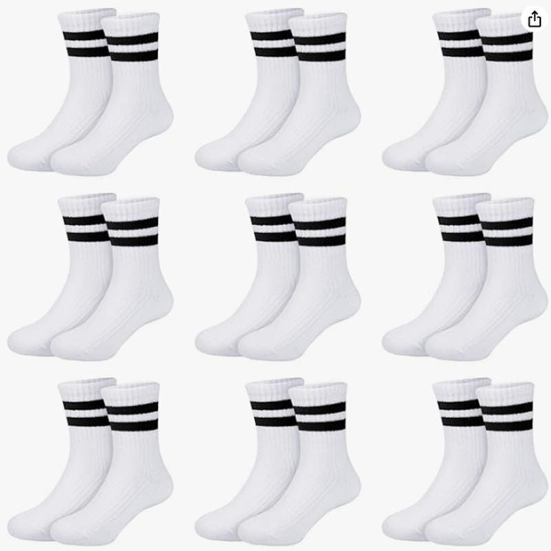 Spring and Autumn Mid-Calf Socks, Solid Color Boys' White Socks, Student Socks, Children's Sports Socks, Pure White Girls' Socks