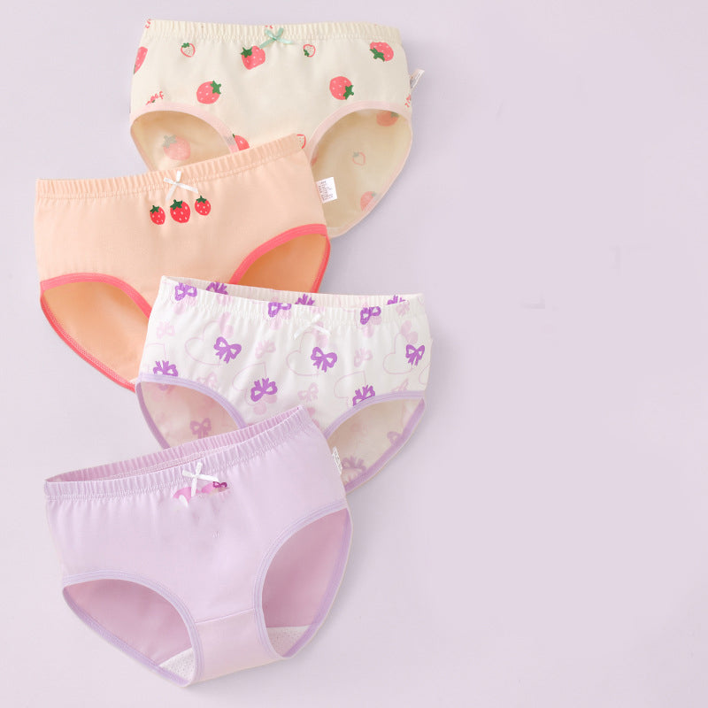 Girls' briefs, pure cotton (Class A), 6-12 years old, medium and large children's shorts