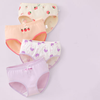 Girls' briefs, pure cotton (Class A), 6-12 years old, medium and large children's shorts