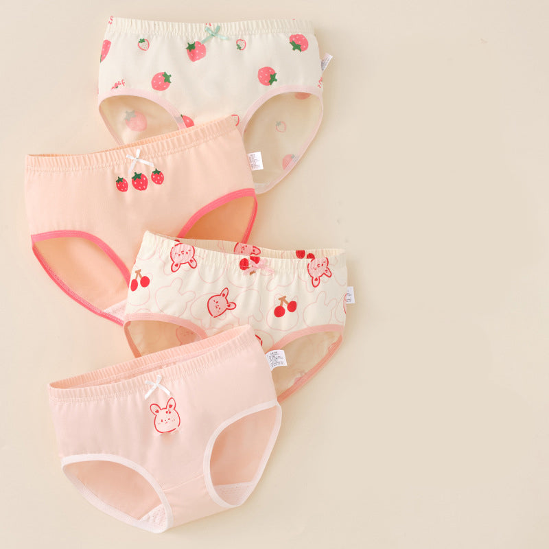 Girls' briefs, pure cotton (Class A), 6-12 years old, medium and large children's shorts
