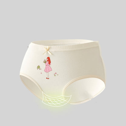 Girls' briefs, pure cotton (Class A), 6-12 years old, medium and large children's shorts
