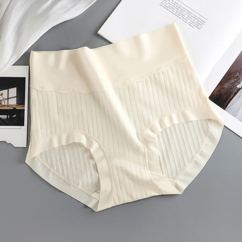 Women's long-staple cotton high-waisted pure cotton underwear, 7A antibacterial crotch, tummy control and hip lifting, Class A baby cotton briefs