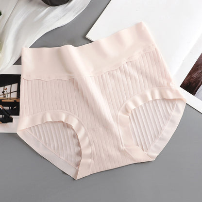 Women's long-staple cotton high-waisted pure cotton underwear, 7A antibacterial crotch, tummy control and hip lifting, Class A baby cotton briefs