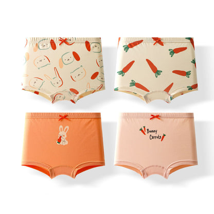 Girls' pure cotton underwear, Class A cotton, suitable for medium and large children, pure cotton boxer briefs, won't pinch bottoms, girls' children's underwear.