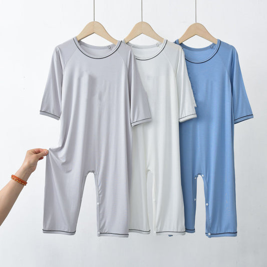 Kids-onesie-pajamas-boys-baby-thin-home-wear-modal-sleeping-bag
